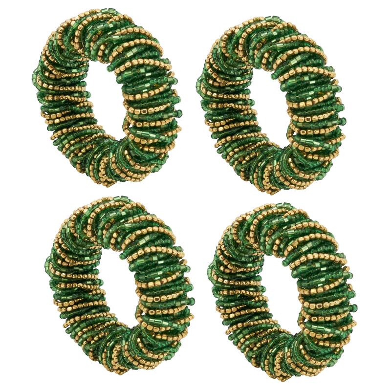 Napkin Rings With Beaded Design (Set of 4)