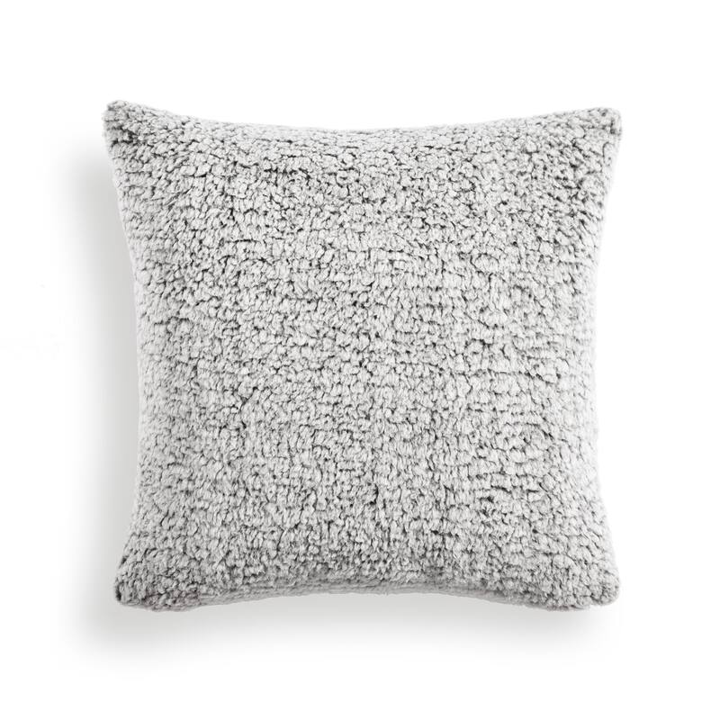 Lush Decor Cozy Soft Sherpa Reversible Decorative Pillow Cover - Gray