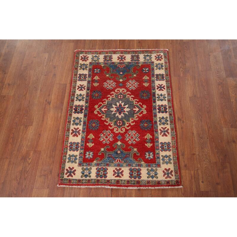 Red Kazak Accent Rug Handmade Wool Carpet - 2'2" x 3'0"