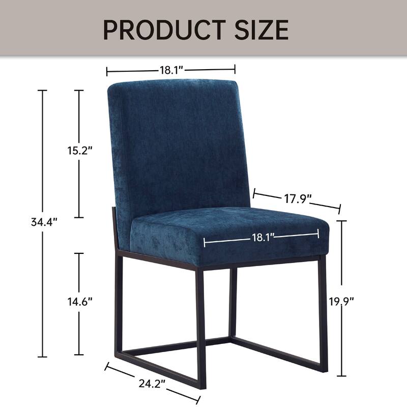 Mid Century Modern Dining Chair with Black Metal Legs