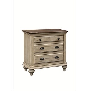 Shop 28 Brown Wood 3 Drawer Nightstand Cabinet With Antique Black Solid Steel Cup Handles On Sale Overstock 29883809