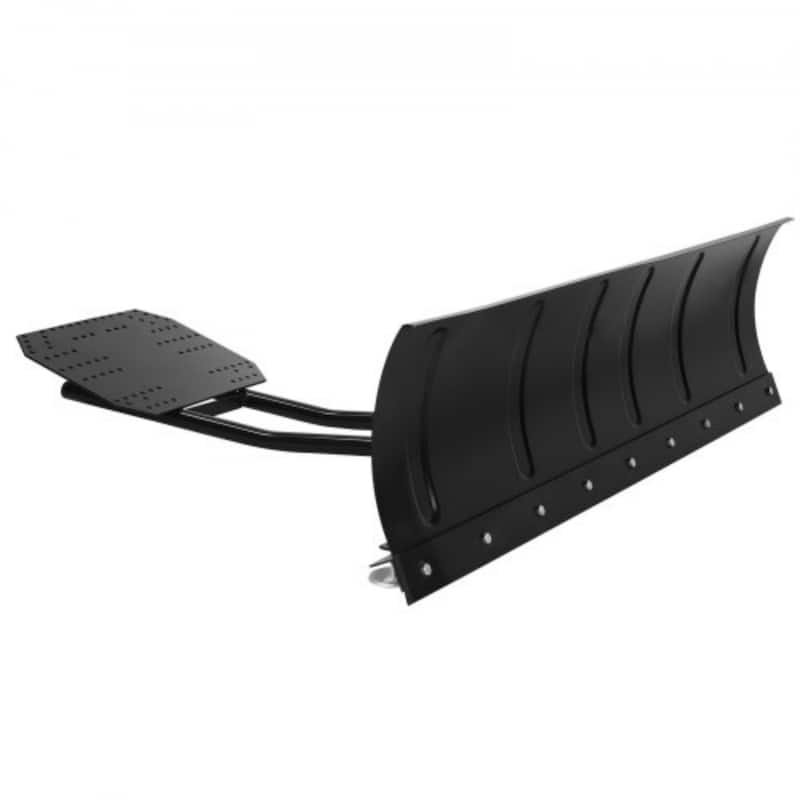 Black Universal ATV UTV Snowplow Blade Steel Construction with Adjustable Angle and Height Control - 60- Inch