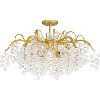 Maple 6-Light Gold Leaf Semi-Flush Mount