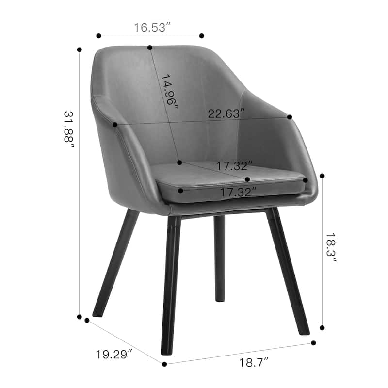 Carson Carrington Akrehamn Cappuccino Faux Leather Armchair (Set of 2)