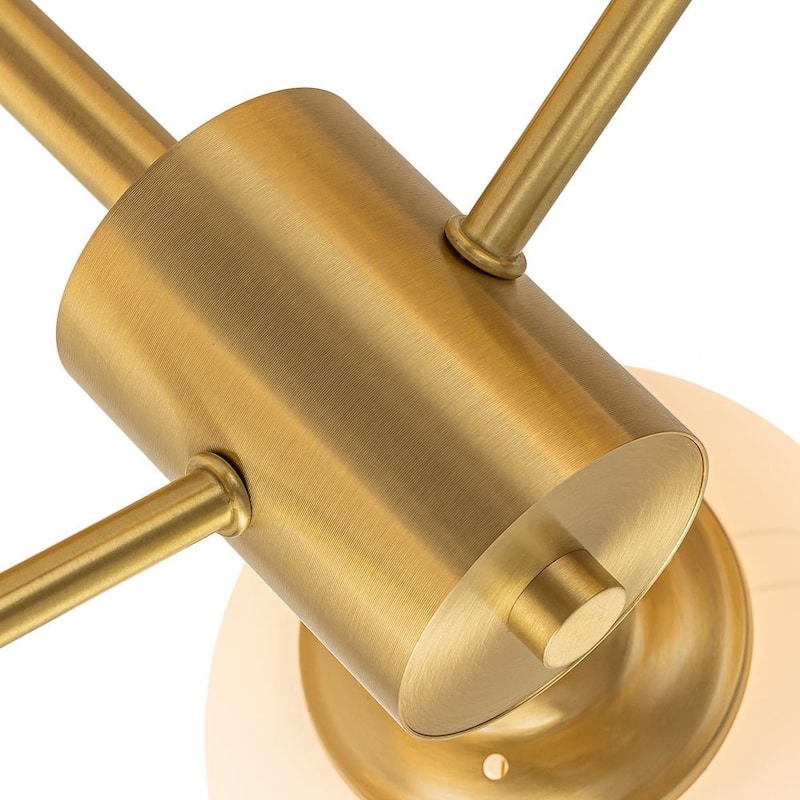 Modern Brushed Brass 3-Light Matte Glass Semi-flush Mount - Brushed Brass