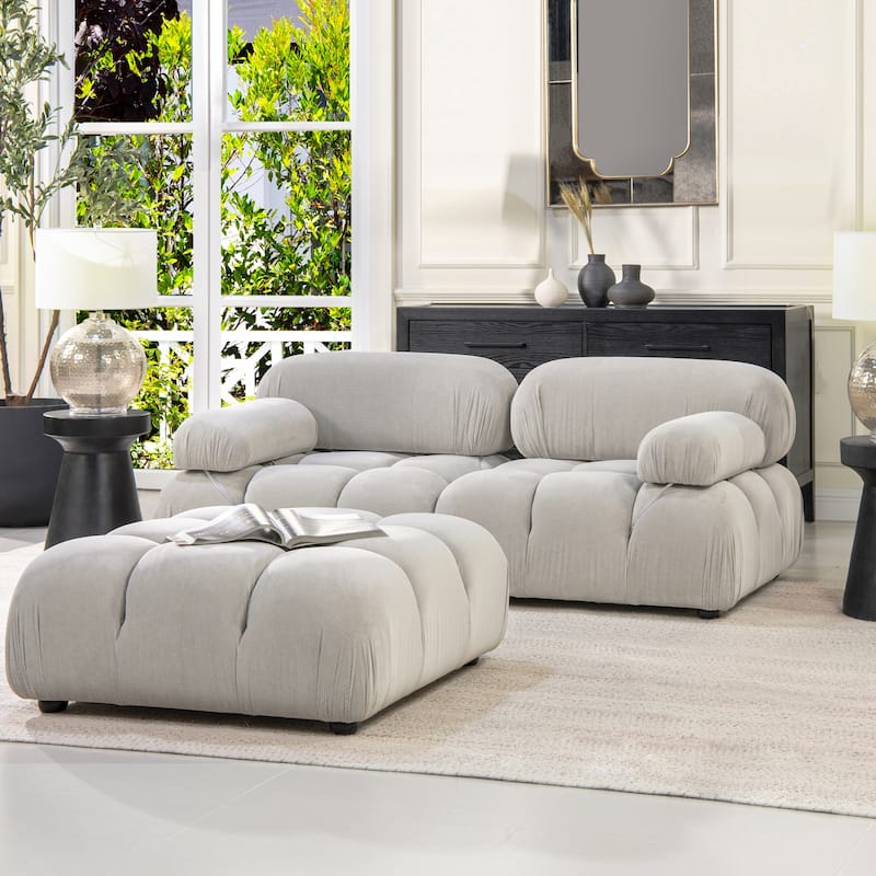 Marcel 109.5" Bubble Modular Modern Chaise Sofa