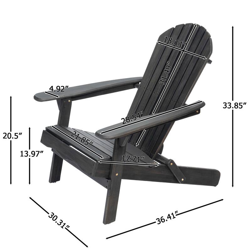 Rustic Outdoor Acacia Wood Foldable Adirondack Chairs