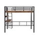 preview thumbnail 12 of 11, Artsy & Multi-functional Design Metal Full Size Loft Bed with Built-in Desk, Storage Shelf and Ladder, Safety for Kids, Black