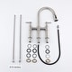 preview thumbnail 20 of 20, Transitional Bridge Kitchen Faucet with Pull-Down Sprayhead, Double Handle Kitchen Sink Faucet