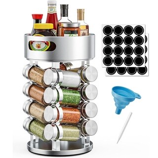 Two-tier rotating condiment rack set, includes 16 jars and an ...