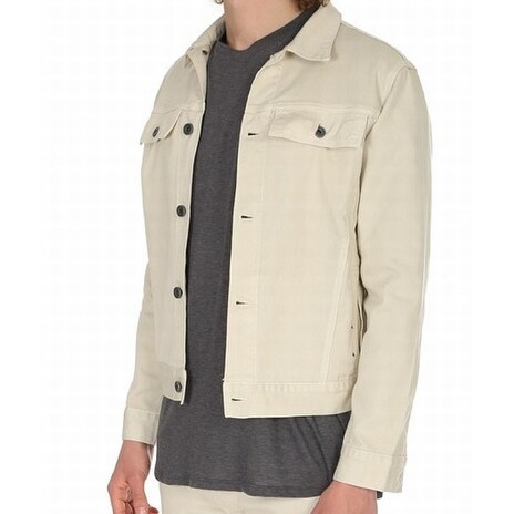 mens beige jean jacket