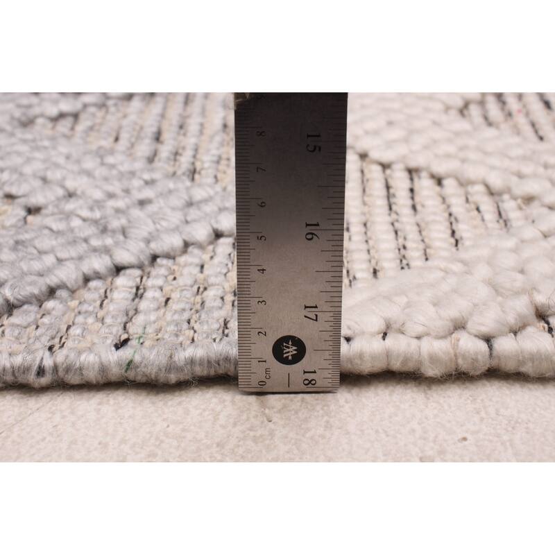 ECARPETGALLERY Braid weave Sienna Grey Wool Rug - 5'2 x 7'8