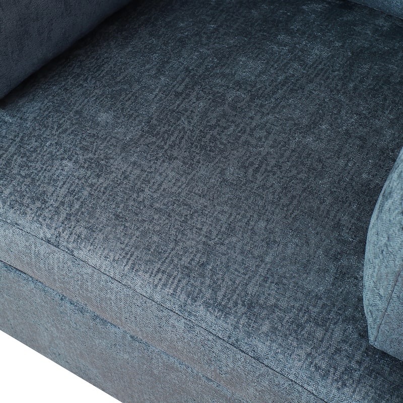 Blue 37" Accent Chair with Pillows