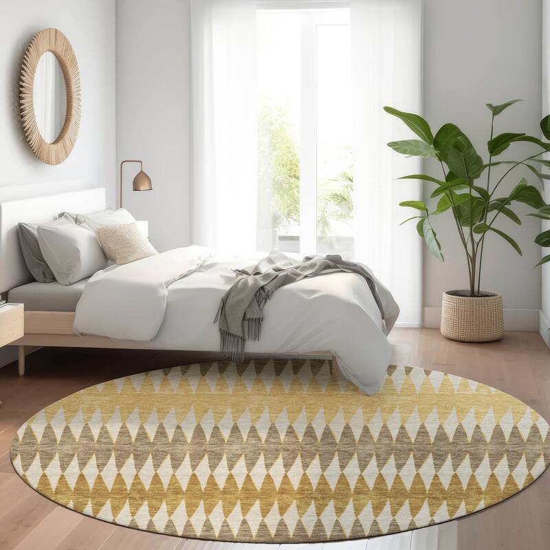 Premium Washable Super Soft Modern Ziggy Mayfield Rug - Chocolate - 8' x 8'