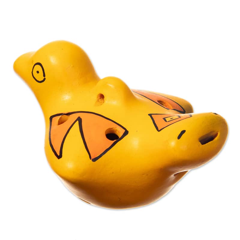 Novica Handmade Unusual Friends Ceramic Ocarinas (2 Pieces)