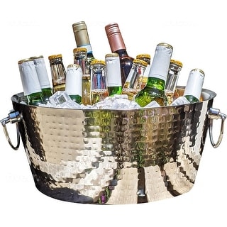 Double wall insulated anchored beverage and ice buckets with double ...