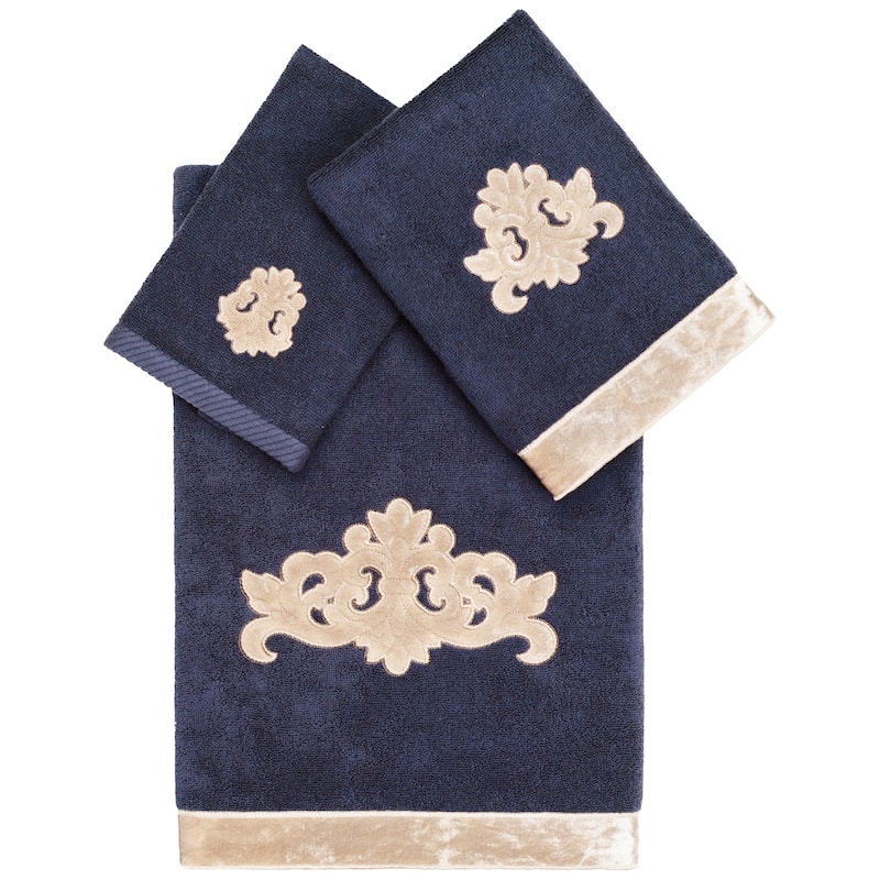 Authentic Hotel and Spa Turkish Cotton May 3 PC Towel Set - Marine