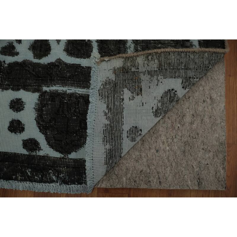 Hand Knotted Oriental 100% Wool Carpet Traditional Floral Greys & Charcoal Tabriz Area Rug - 12' 5'' X 9' 4''