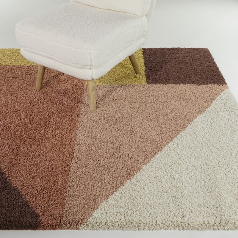 Balta Jordan Modern Color Block Shag Area Rug - 8'9" x 12' - Burnt Orange