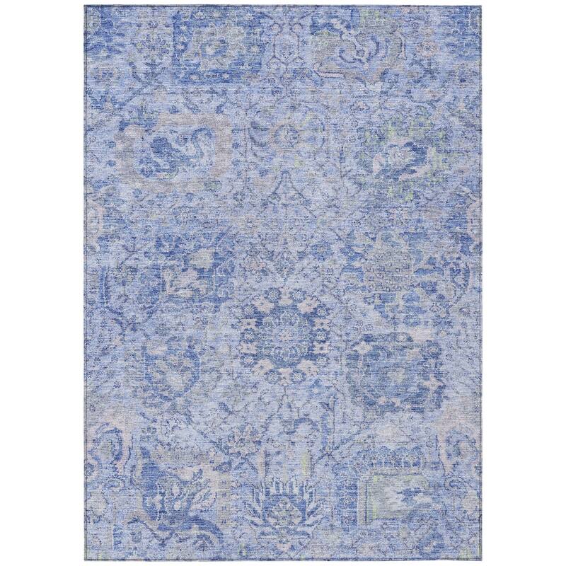 HomeRoots Damask Traditional Rectangle Outdoor Rug