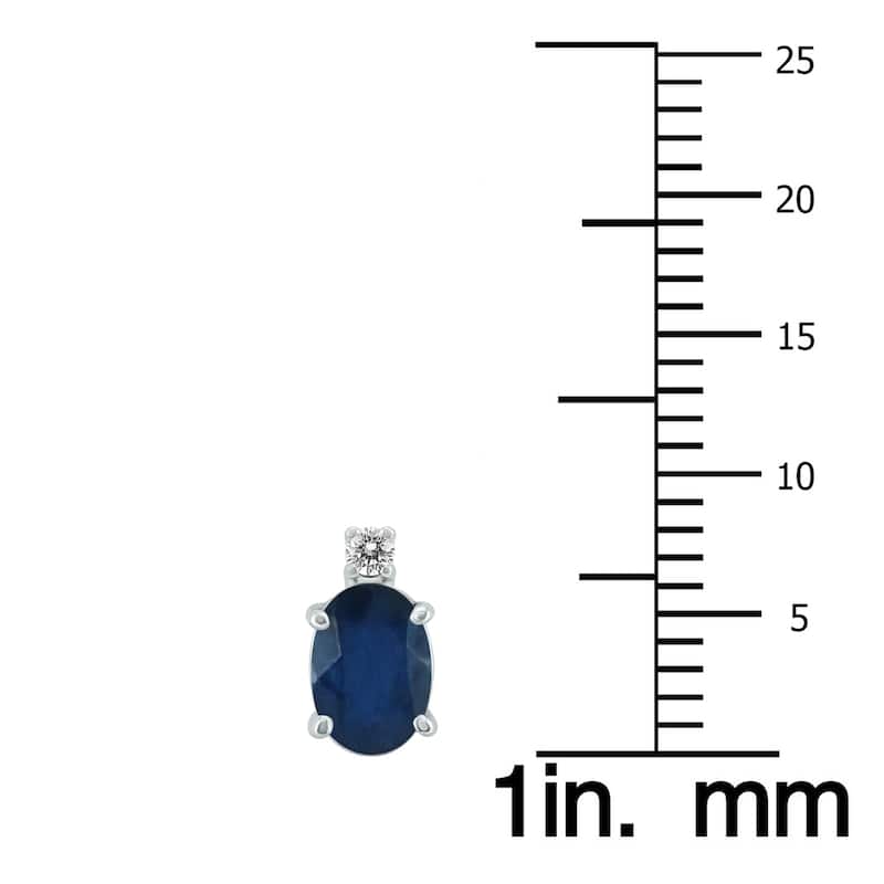 Marquee 14K White Gold 5x3MM Oval Sapphire and Diamond Earrings
