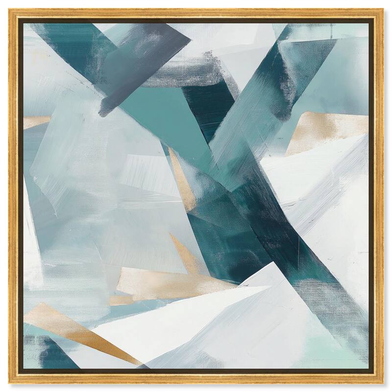 Cerulean Shard Canvas by Art Remedy - 12" x 12" - Gold