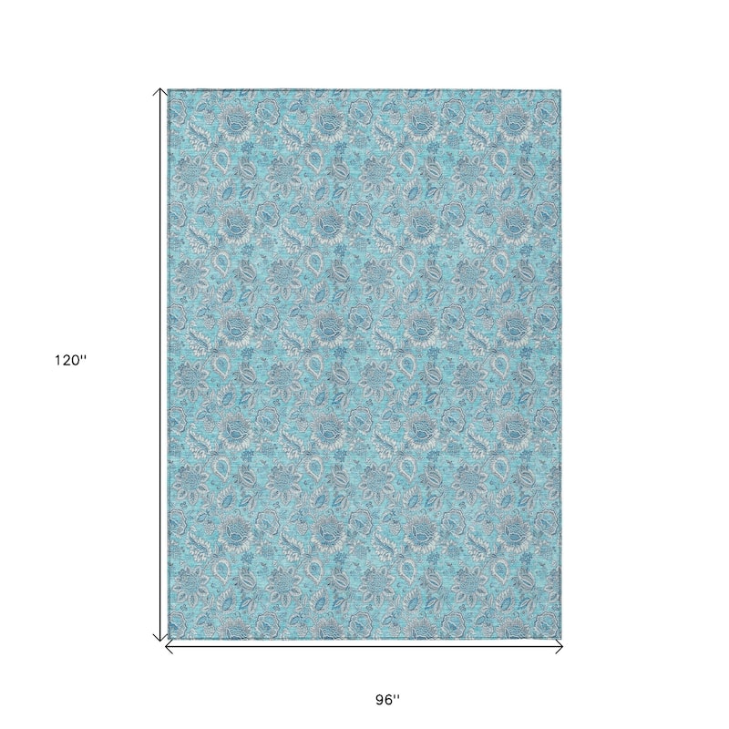 HomeRoots Floral Transitional Rectangle Outdoor Rug