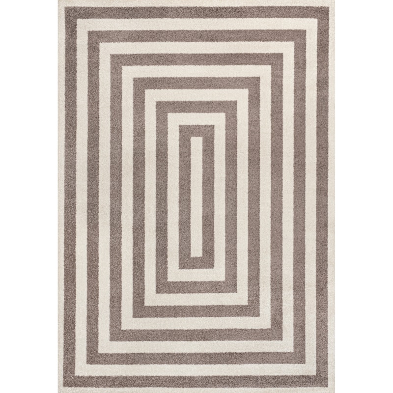 JONATHAN Y Olivier Modern Classic Mitre Stripe Brown/Ivory Rug - Brown/Ivory - 5 X 8