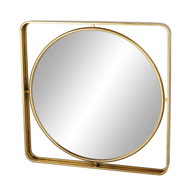 Gold Metal Room Wall Mirror - 34 x 4 x 34Round