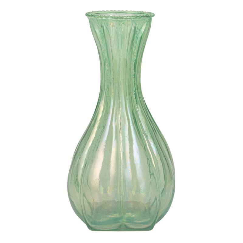 Debossed Reclaimed Glass Vases, Set of 4
