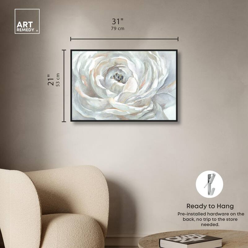 Powdery Peony Canvas by Art Remedy