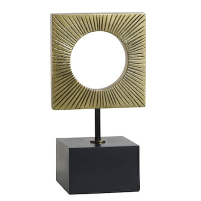 StyleCraft Auric - Tabletop Décor - Norman Wyatt Home - Square Molded Accessory - Auric Gold
