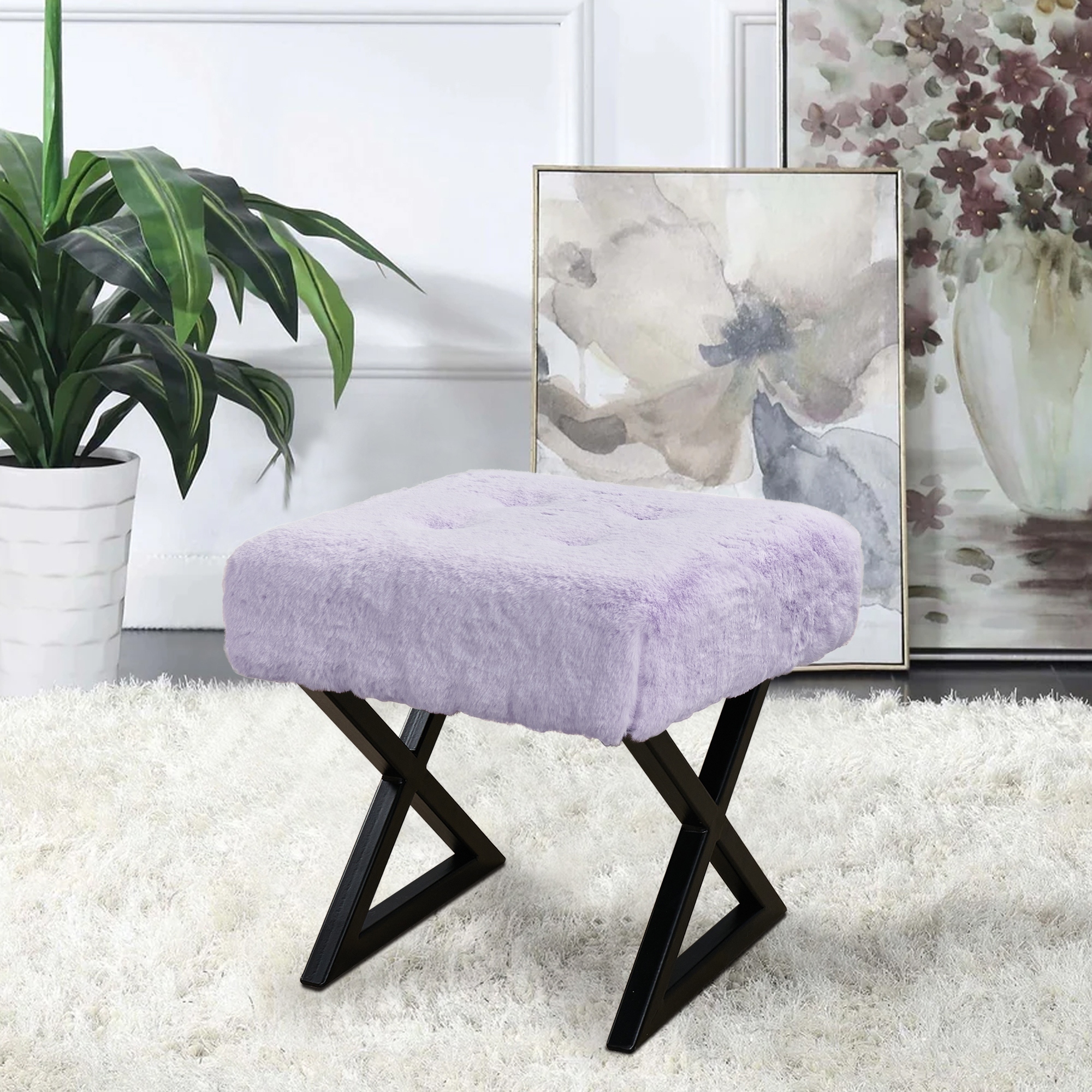 Purple vanity stool sales