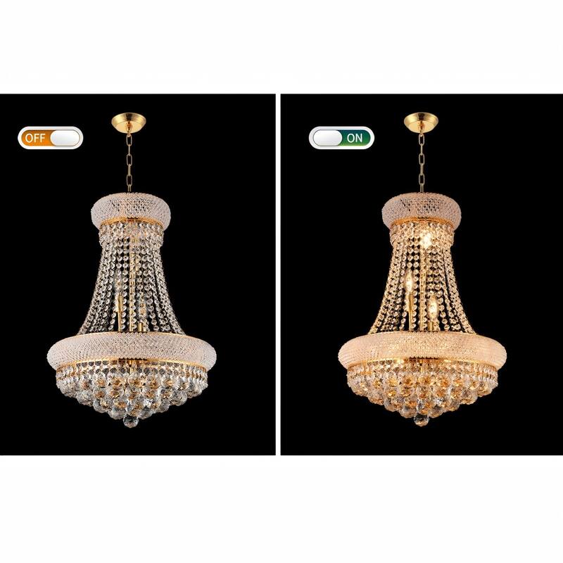 Crystal Chandelier French Empire Ceiling Light with LED Bulbs