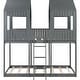preview thumbnail 5 of 6, Gray Full over Full Wood Bunk Bed with Roof, Window, Guardrail, Ladder