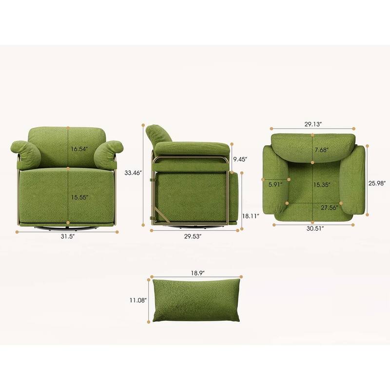 360 Degree Swivel Accent Chair for Living Room and Bedroom