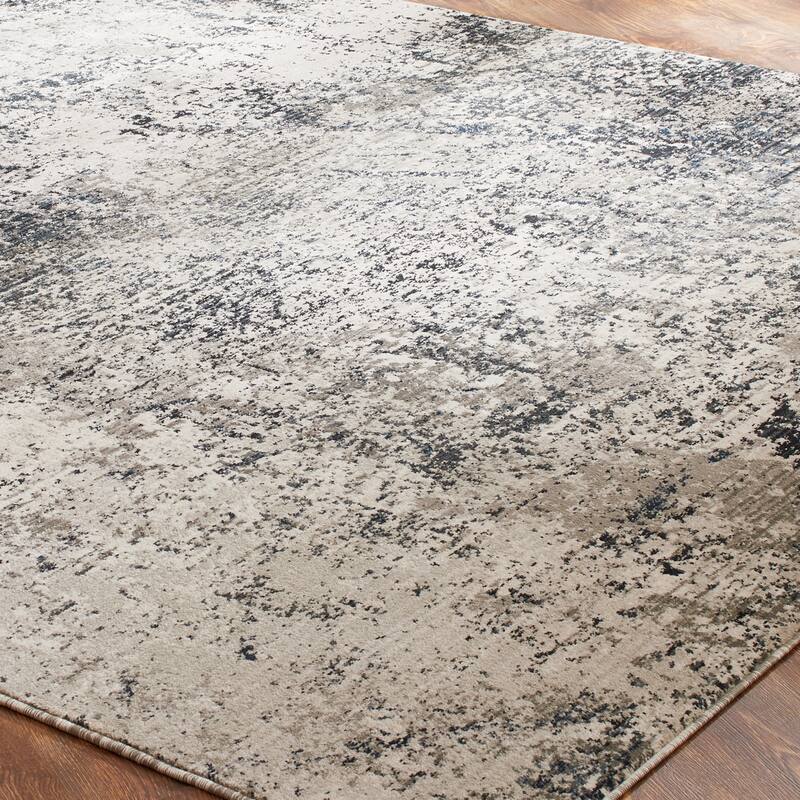 Porch & Den Holladay Sand / Steel Abstract Area Rug