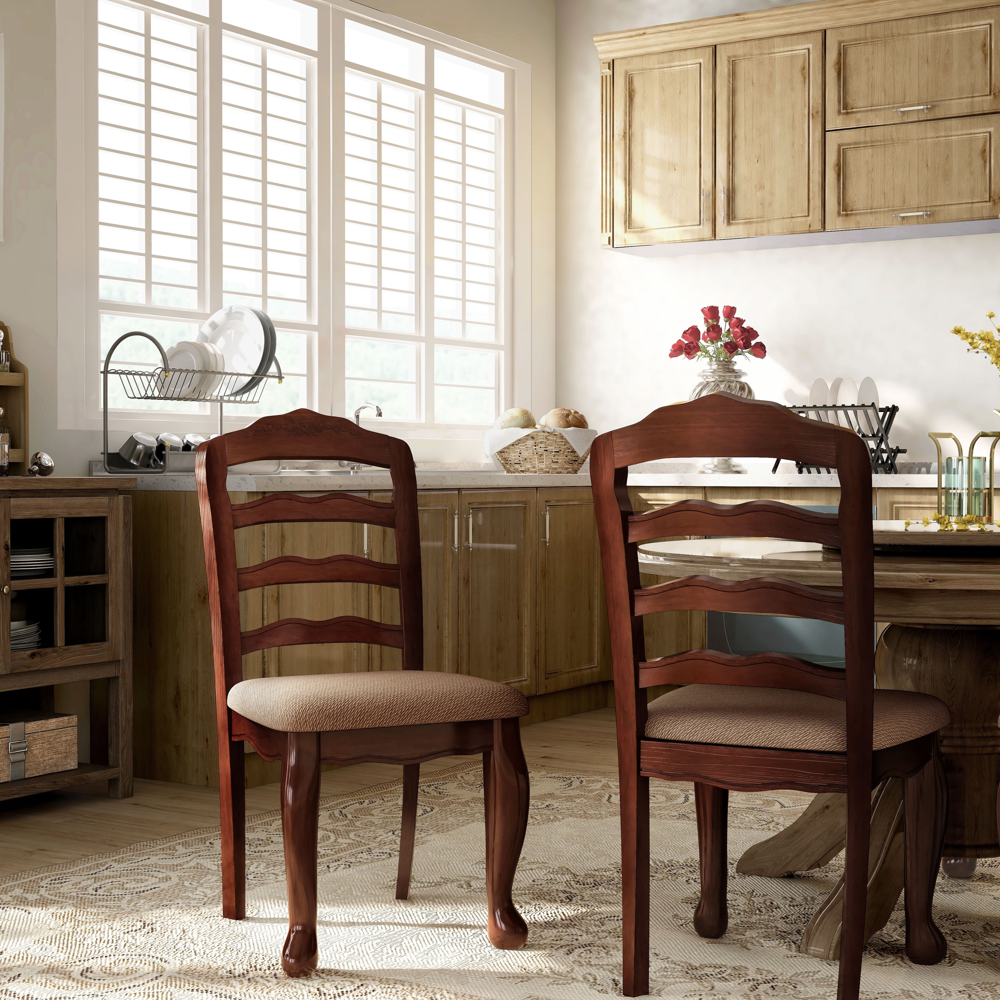 Wooden ladder back chairs sale