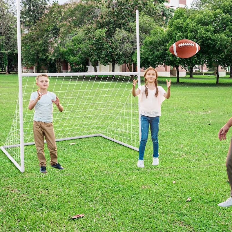 Gymax 2 in 1 Football Training Equipment w/ 4 Ground Stakes 18 Bungee
