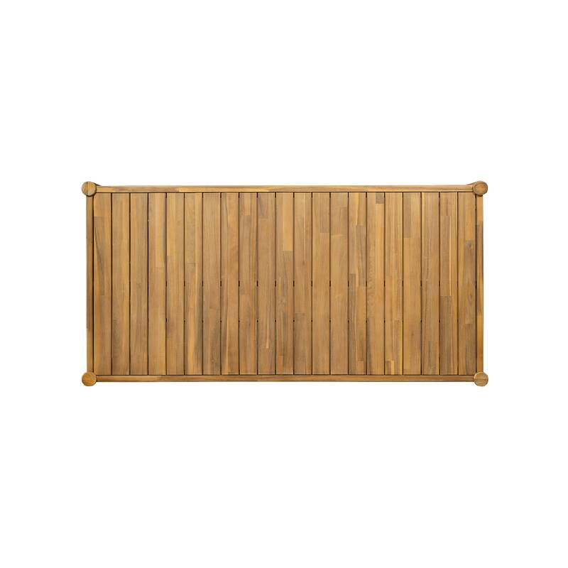 Acacia Wood Dining Table Light Teak Finish Outdoor Patio Garden Balcony