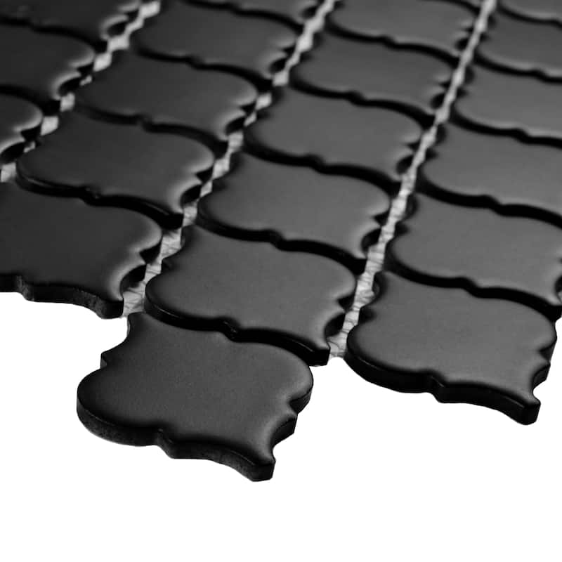 Merola Tile Hudson Tangier Matte Black 12-3/8" x 12-3/8" Porcelain Floor and Wall Tile