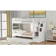 preview thumbnail 51 of 49, Roomfitters Twin-Over-Twin Bunk Bed with Twin Trundle, Sturdy Wooden Frame, 3 Storage Stairs, Safety Guardrails
