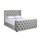 preview thumbnail 2 of 16, Geneva Curved Wing Upholstered Platform Bed with Headboard