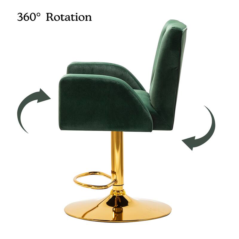 Loreto Modern Tufted Velvet Swivel chair with Adjustable Height by HULALA HOME