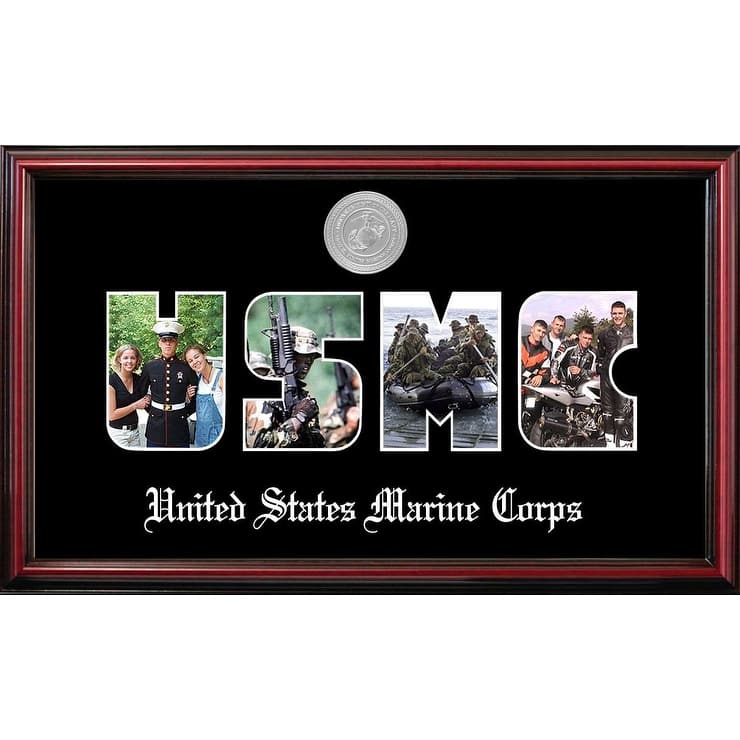 Patriot Frames Marine Collage Photo Petite Frame with Silver Medallion