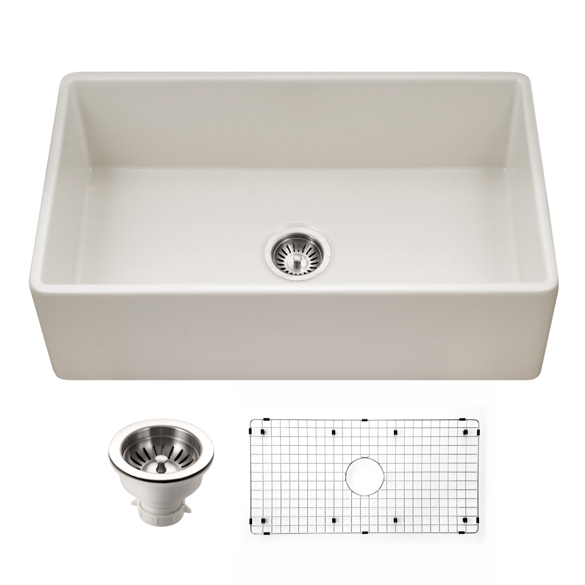Houzer PTG-4318-C Platus 33" Farmhouse Single Basin Fireclay Kitchen