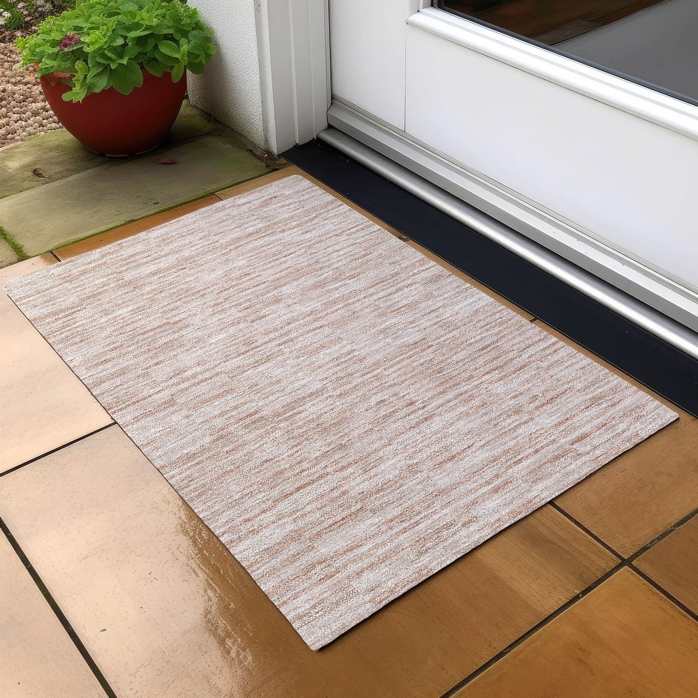 Machine Washable Indoor/ Outdoor Chantille Contemporary Blocks Rug