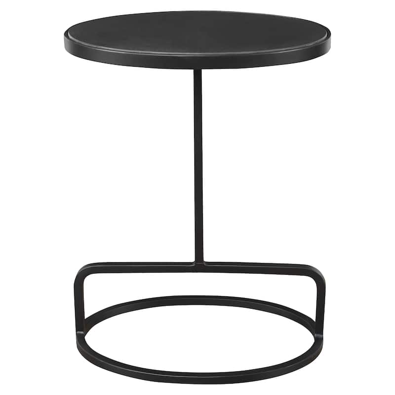 Uttermost Jessenia Black Marble Accent Table - 18"W x 23"H x 12"D