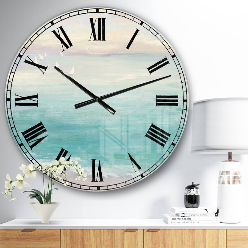 Designart 'From the Shore' Traditional Large Wall CLock - 23 in. wide x 23 in. high