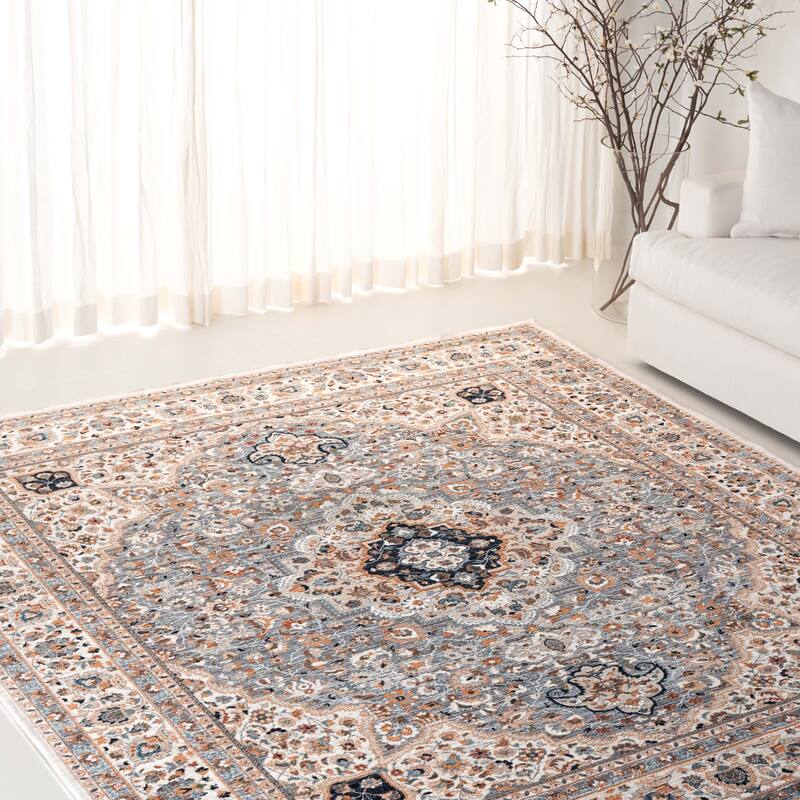 SAFAVIEH Lauren Ralph Lauren Metanet Transitional Rug - 6'7" Square - Grey/Beige